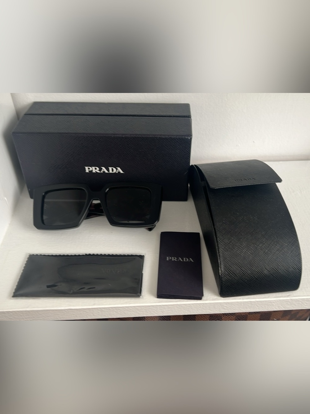 Prada Black Oversized Square Sunglasses